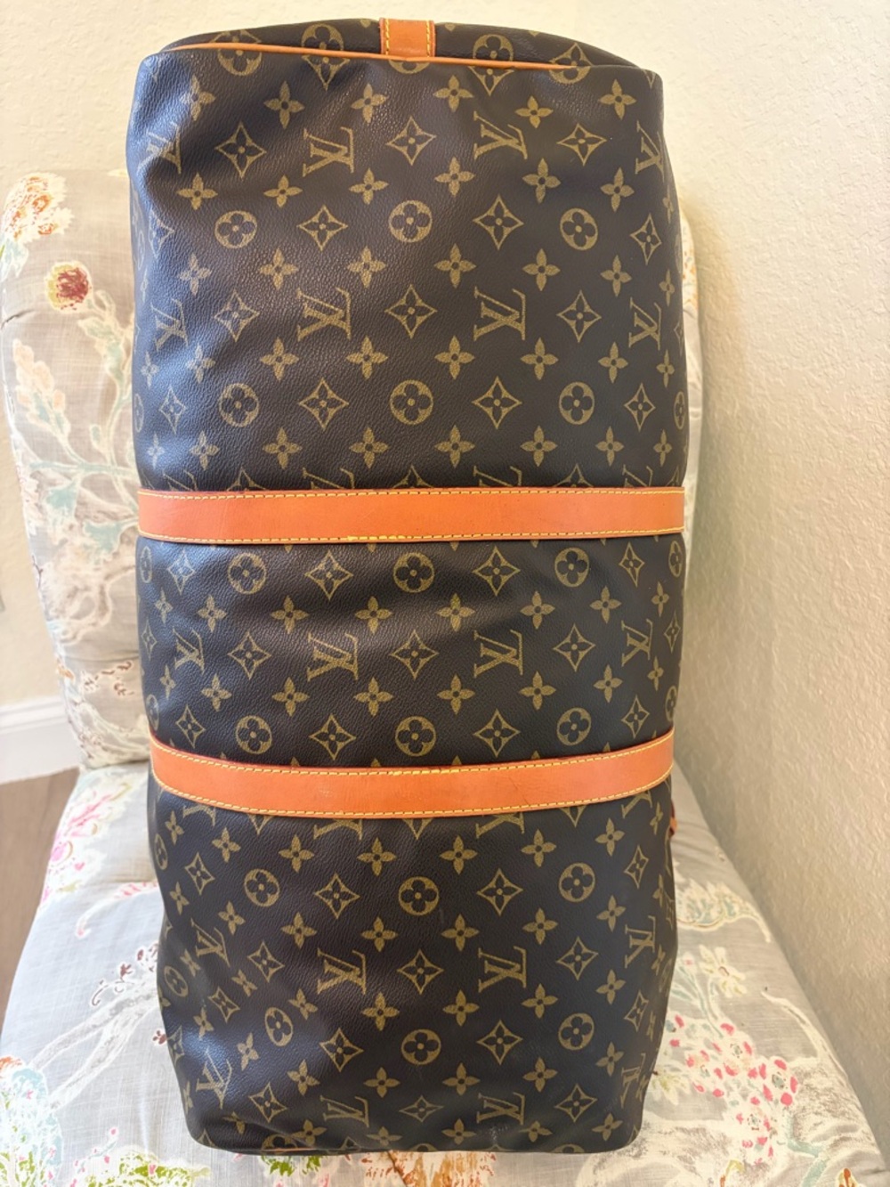 Louis Vuitton Brown Monogram Canvas Keepall 55 Bandouliere Travel Bag - Picture 9 of 12